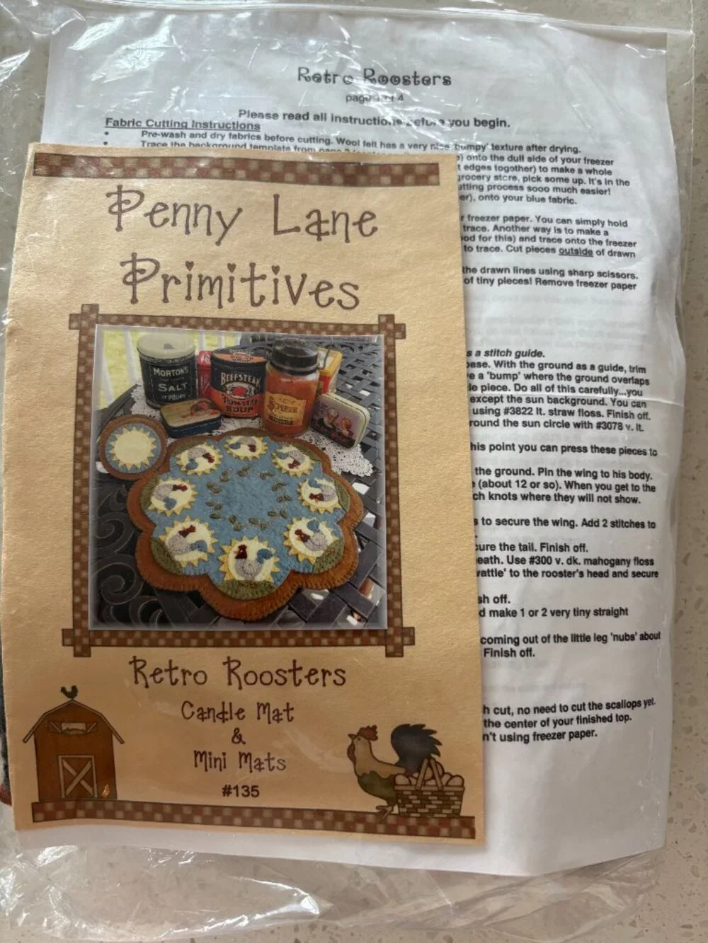Retro Rooster Applique Kit